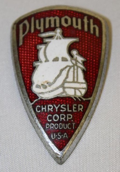 Plymouth Motor Car Co Radiator Emblem Badge Chrysler