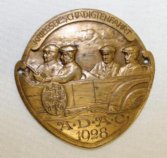 1928 German Automobile Racing Club Medallion Rally Badge