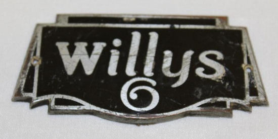 Willys 6 Motor Car Co Radiator Emblem Badge