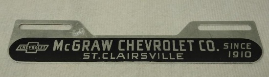 McGraw Chevrolet License Plate Topper