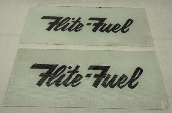(Phillips) Flite Fuel Gas Pump Ad Glass