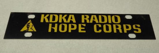 KDKA Radio Hope Corps License Plate Topper