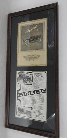 Packard and Cadillac Framed Ads