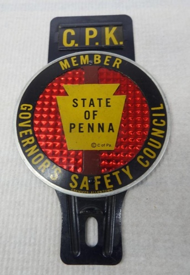State of Penna License Plate Topper