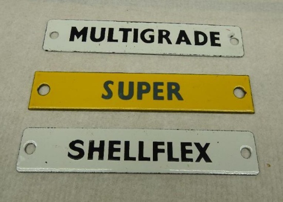 Shell Porcelain Tank Tag Signs