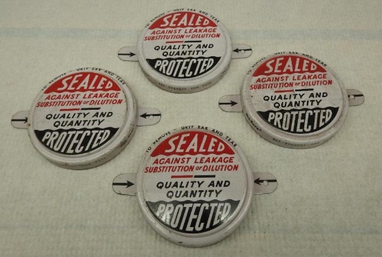 Group of Sealed Protected Bottle Lids