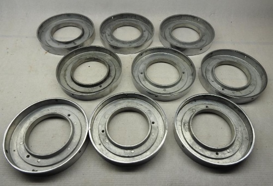Group of Nine Polished Aluminum Globe Rings