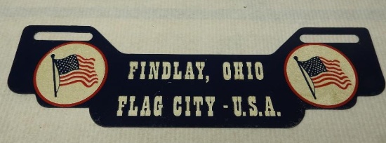 Findlay, Ohio Flag City USA License Plate Topper