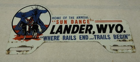 Sun Dance Lander, Wyoming License Plate Topper