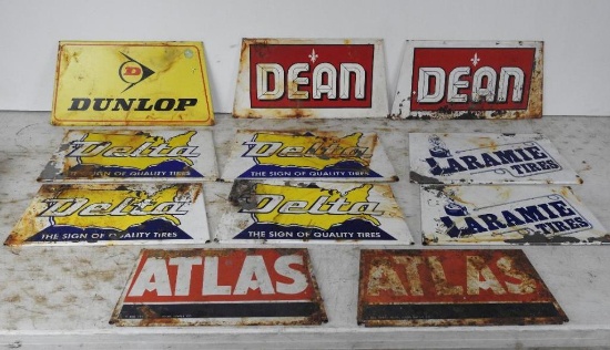 Group Lot of Wire Tire Stand Signs