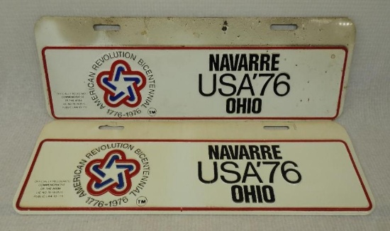 Navarre, Ohio USA '76 License Plate Toppers