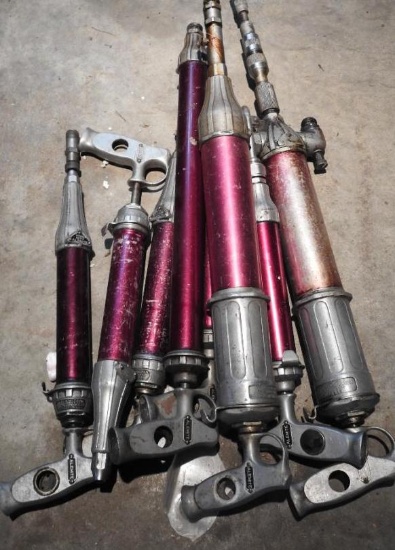 Group of Red Alemite Grease Guns