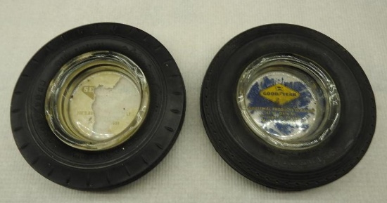 Pair of Goodyear and Seiberling Tire Ashtrays