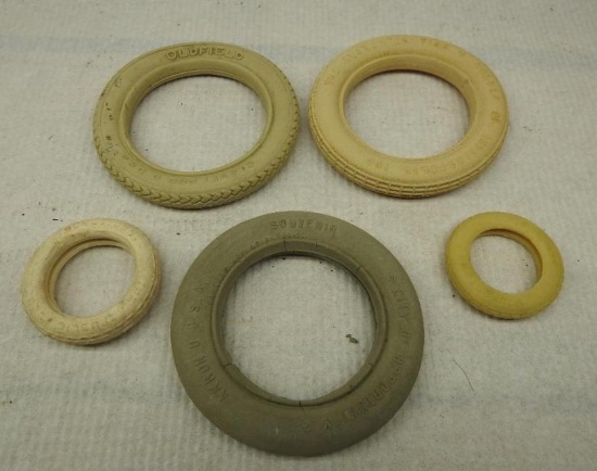 Group of Five Small White Sample Tires