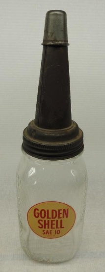 Golden Shell Quart Oil Bottle