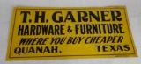 T.H. Garner Hardware Quanah, Texas Sign