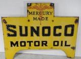 Sunoco Motor Oil Porcelain Bottle Rack Sign