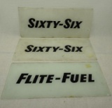 (Phillips) Sixty Six and Flite Fuel Gas Pump Ad Glass