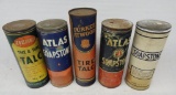 Group of Five Tire Talc and Soapstone Cans