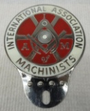 International Association of Machinists License Plate Topper