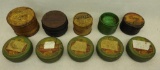 Large Group of Small Round Automotive Tins