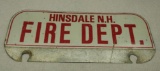 Hinsdale, NH Fire Dept License Plate Topper