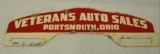 Veterans Auto Sales License Plate Topper