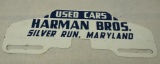 Harman Bros Used Cars License Plate Topper