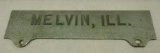 Melvin, Illinois License Plate Topper