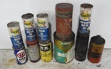 Large Group Lot of Assorted Oil Cans and Tins