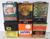 Group of 6 Two Gallon Oil Cans