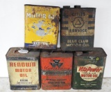 Group of 5 Two Gallon Oil Cans