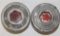 Pair of Packard Motor Car Co Automobile Threaded Hubcaps