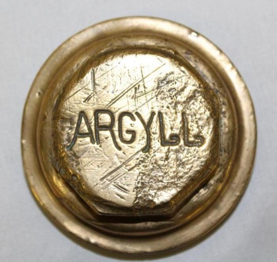 Argyll Motor Car Co Brass Threaded Hubcap