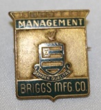 Briggs Coachbuilder Management Employee Pin Badge