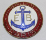 Ballot Automobile Co of Paris Radiator Emblem Badge