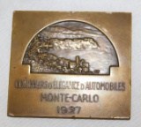 1927 Monte Carlo Concours d'Elegance Rally Badge Race Medallion