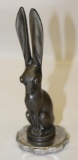 Sitting Rabbit w/ Long Ears Automobile Radiator Mascot Hood Ornament by Becquerel