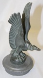 Stylized Eagle w/ Wings Up Automobile Radiator Mascot Hood Ornament by Le Verrier