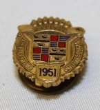 1951 Cadillac Motor Car Co Certified Craftsman Pin Badge