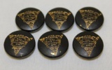 Group of 6 Early Packard Motor Car Co Button Cover Badges