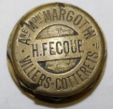 H. Fecoue Margotin of Villers Brass Automobile Threaded Hubcap