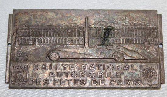 1935 Paris France National Automobile Rally Badge Race Medallion