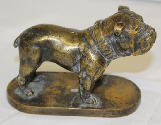 Standing Bronze Bulldog Automobile Radiator Mascot Hood Ornament