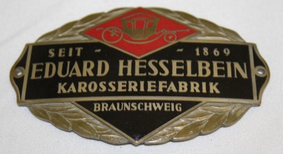 Edward Hesselbein Karosserie Coachbuilder Bodytag Emblem