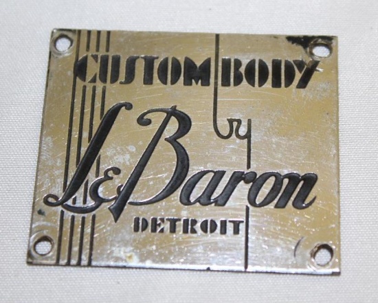 LeBaron of Detroit Coachbuilder Bodytag Emblem Badge
