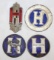 Group of 4 Hupmobile Motor Car Co Radiator Emblem Badges