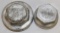 Group of 2 Automobile Threaded Hubcaps International, Haynes