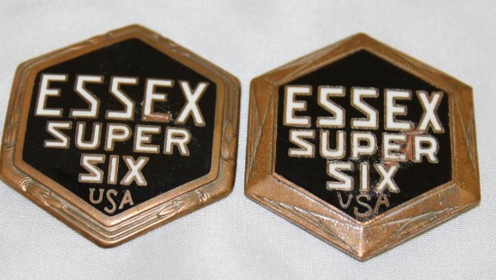 2 Hudson Essex Super Six Radiator Emblem Badges