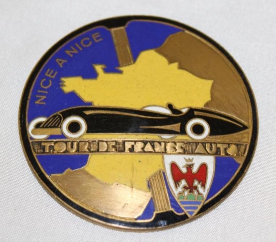 Early French Automobile Club of Nice Rally Badge Race Medallion